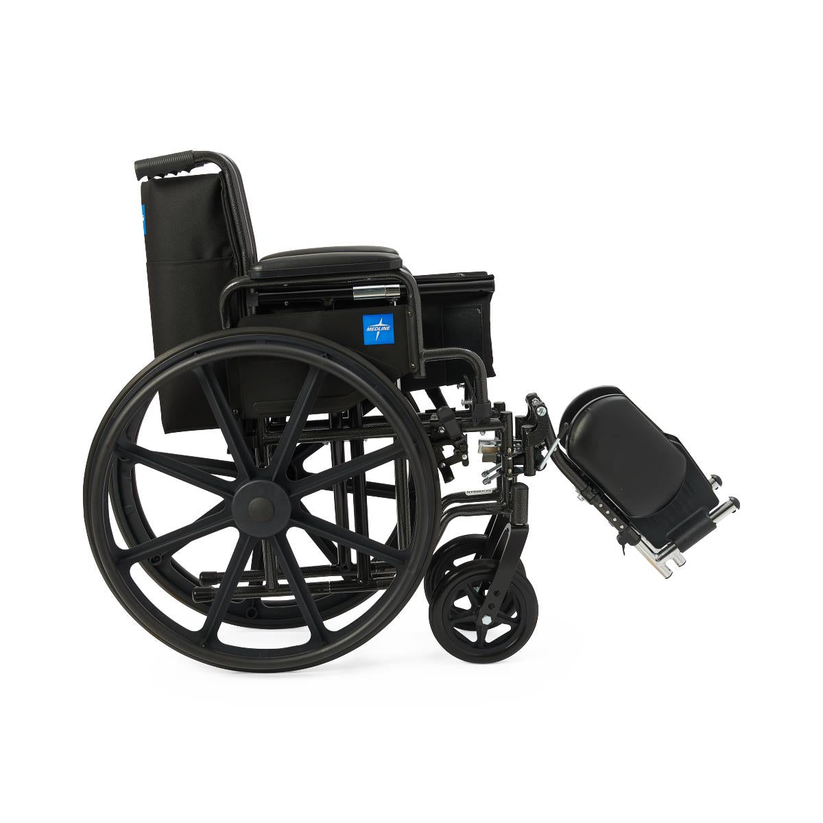 20" Wide K1 Basic Nylon Wheelchair with Swing-Back Desk-Length Arms and Swing-Away Footrests