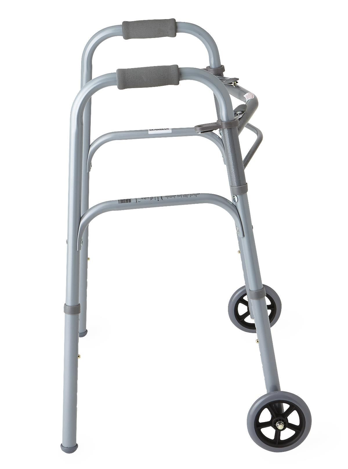 2-Button Folding Basic Steel Junior Walker with 5" Wheels