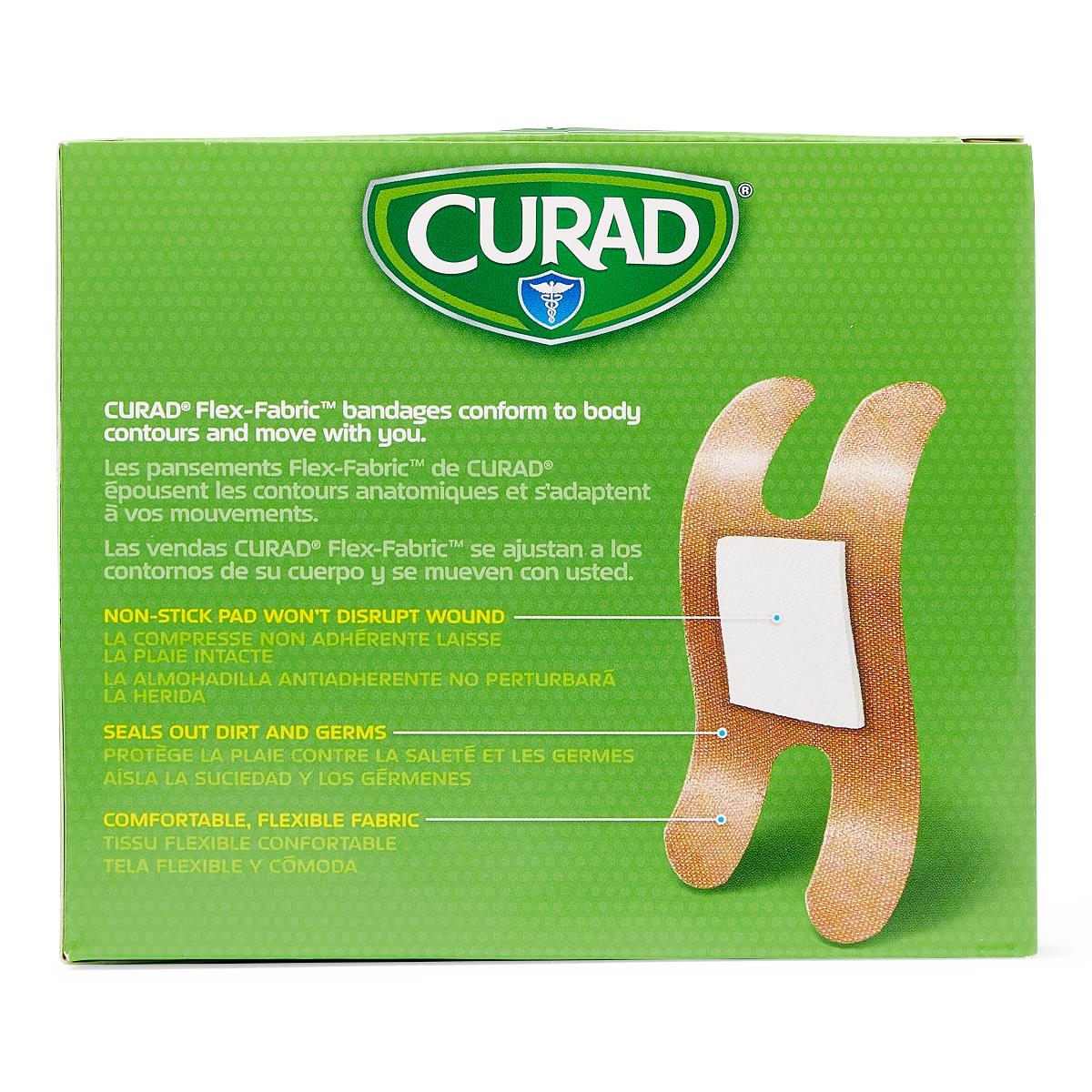 Curad Flex-Fabric Adhesive Bandages, 1-1/2" x 3", for Knuckles
