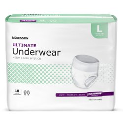 Absorbent Underwear McKesson Pull On with Tear Away Seams Adult Large Unisex Disposable Heavy Absorbency