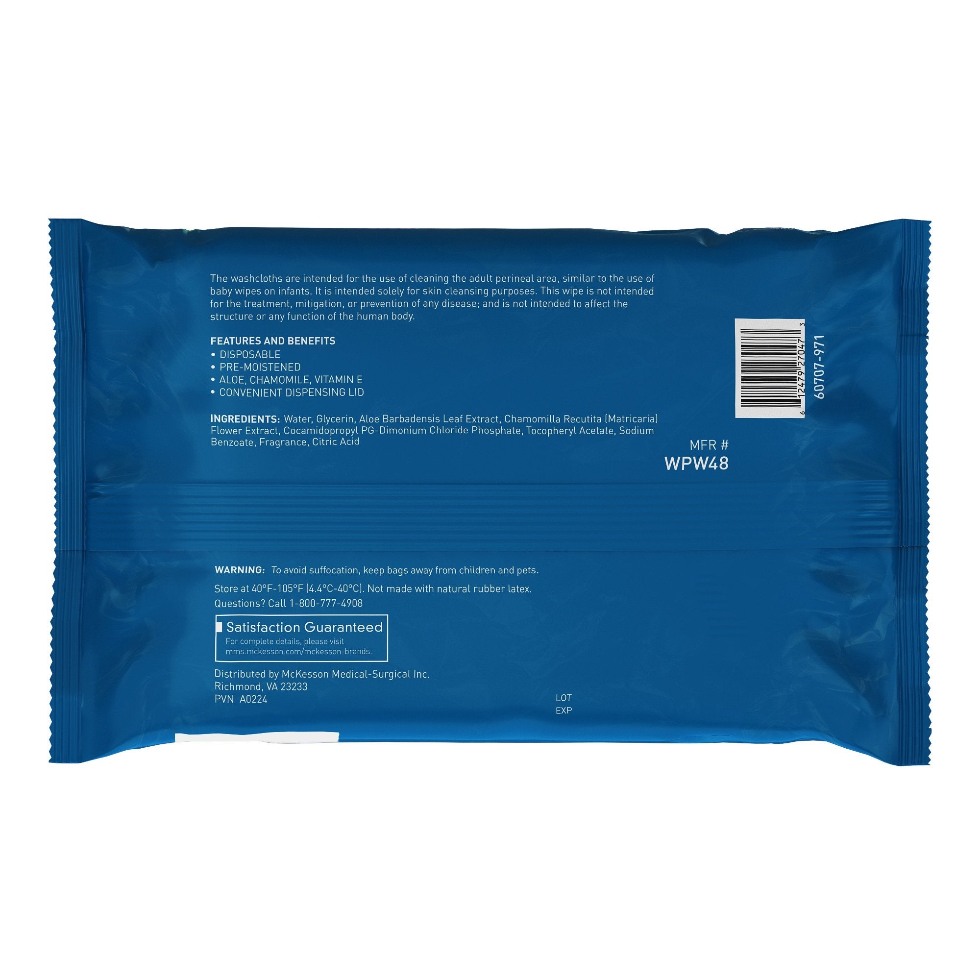 Personal Cleansing Wipe McKesson Soft Pack Scented 48 Count