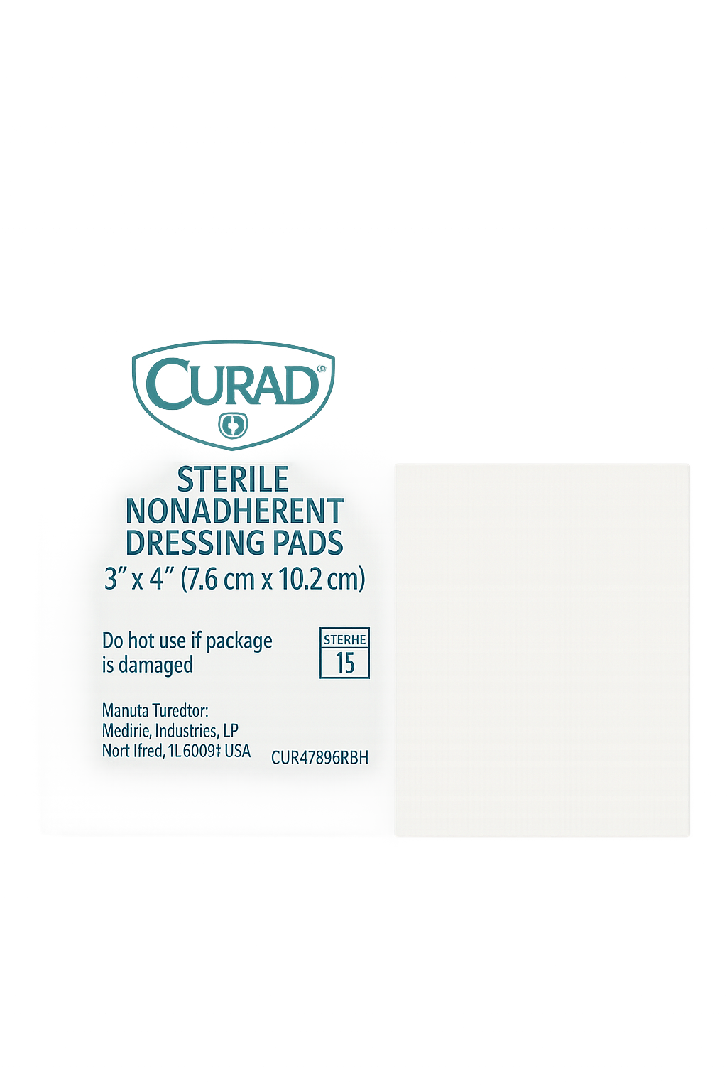 CURAD Non-Adherent Dressing Pad, Sterile, 2" x 3"