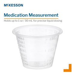 Medicine Cup McKesson 1 oz. Clear Plastic Disposable NonSterile