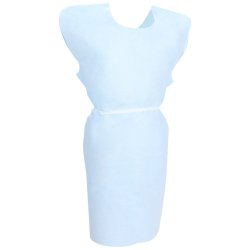 Patient Exam Gown McKesson One Size Fits Most Blue Disposable