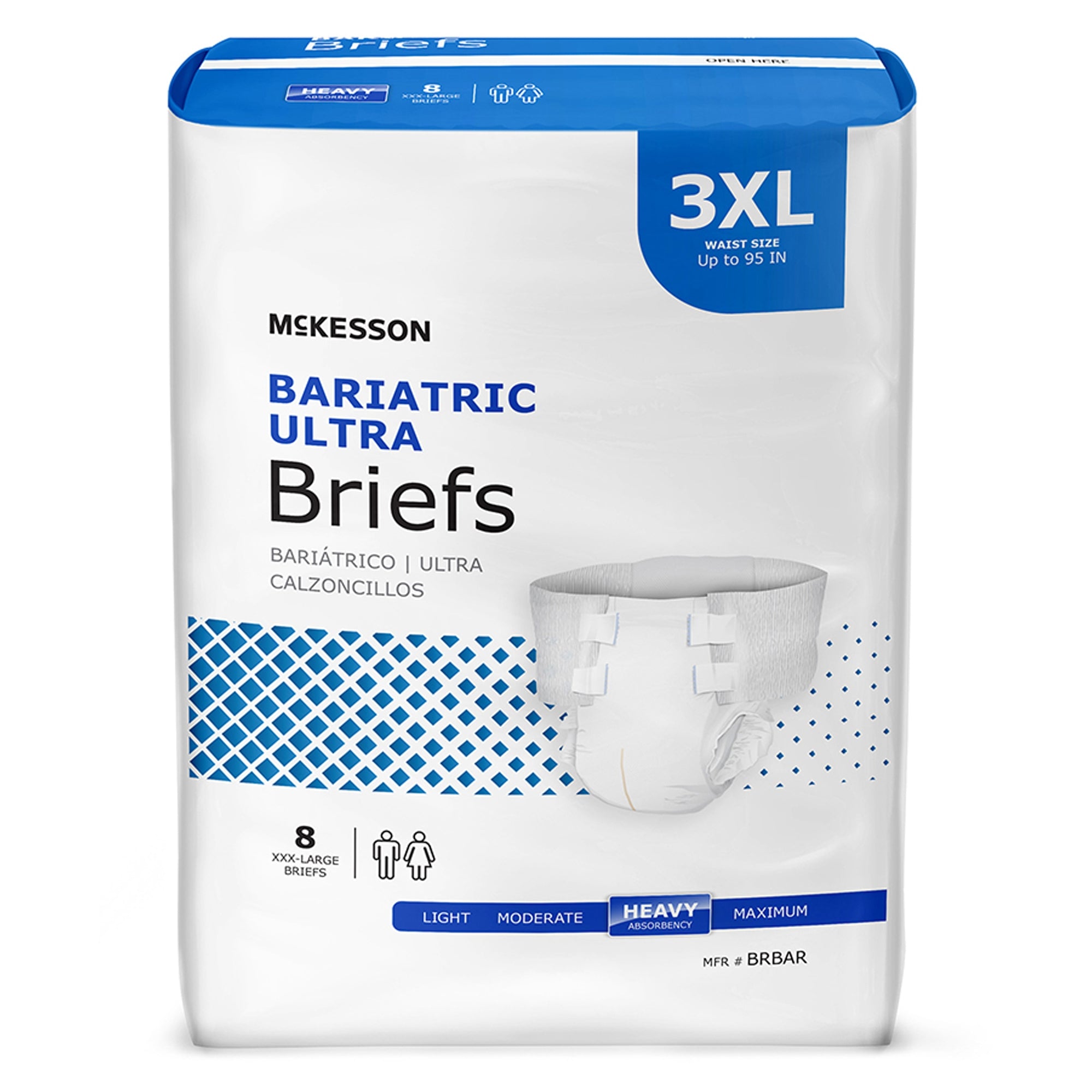 Incontinence Brief McKesson Ultra Bariatric Adult 3X-Large Unisex Disposable Heavy Absorbency
