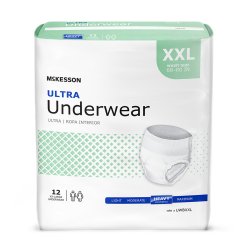 Absorbent Underwear McKesson Ultra Pull On with Tear Away Seams Adult 2X-Large Unisex Disposable Heavy Absorbency