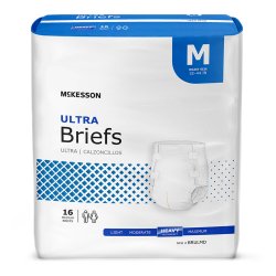 Incontinence Brief McKesson Ultra Adult Medium Unisex Disposable Heavy Absorbency