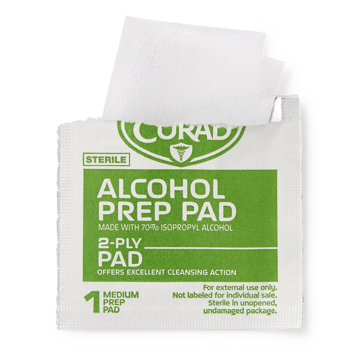 CURAD Medium 2-Ply Sterile Alcohol Prep Pad, 200/Box
