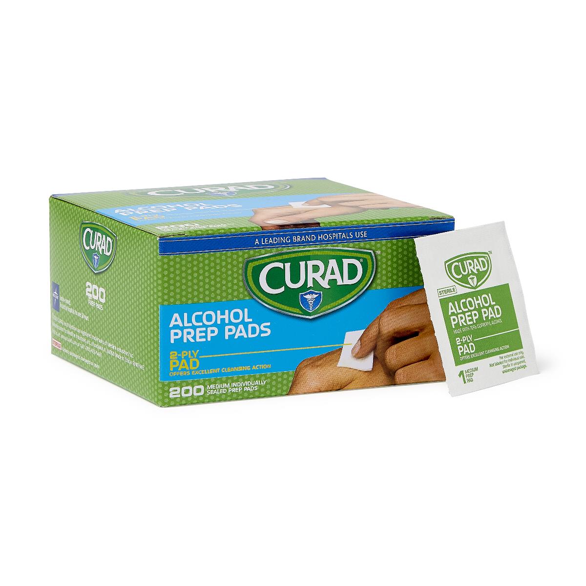 CURAD Medium 2-Ply Sterile Alcohol Prep Pad, 200/Box