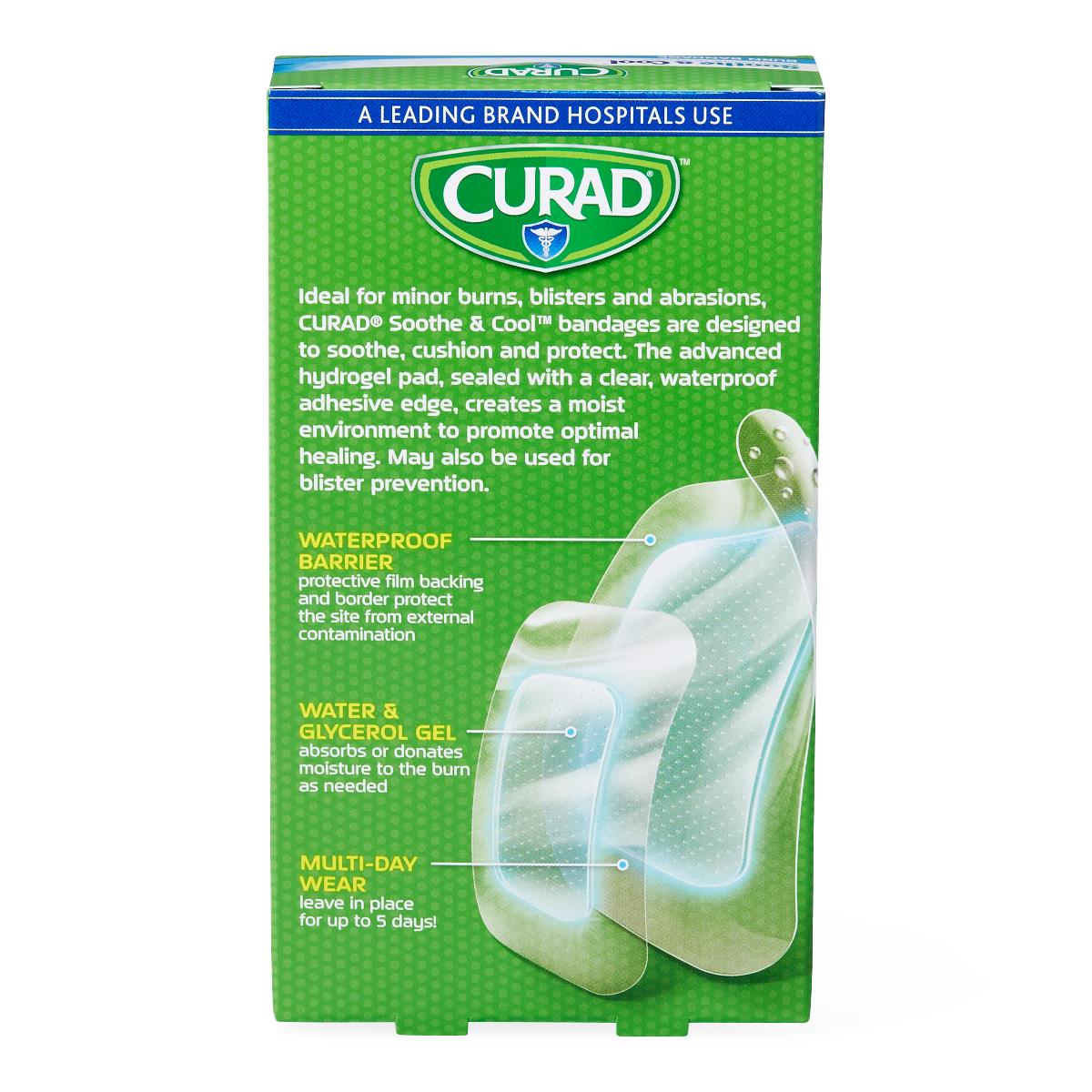 CURAD Soothe and Cool Clear Waterproof Hydrogel Bandages, Assorted Sizes