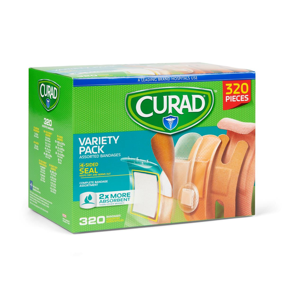 CURAD Variety Pack Assorted Bandages, 320 Count/Box