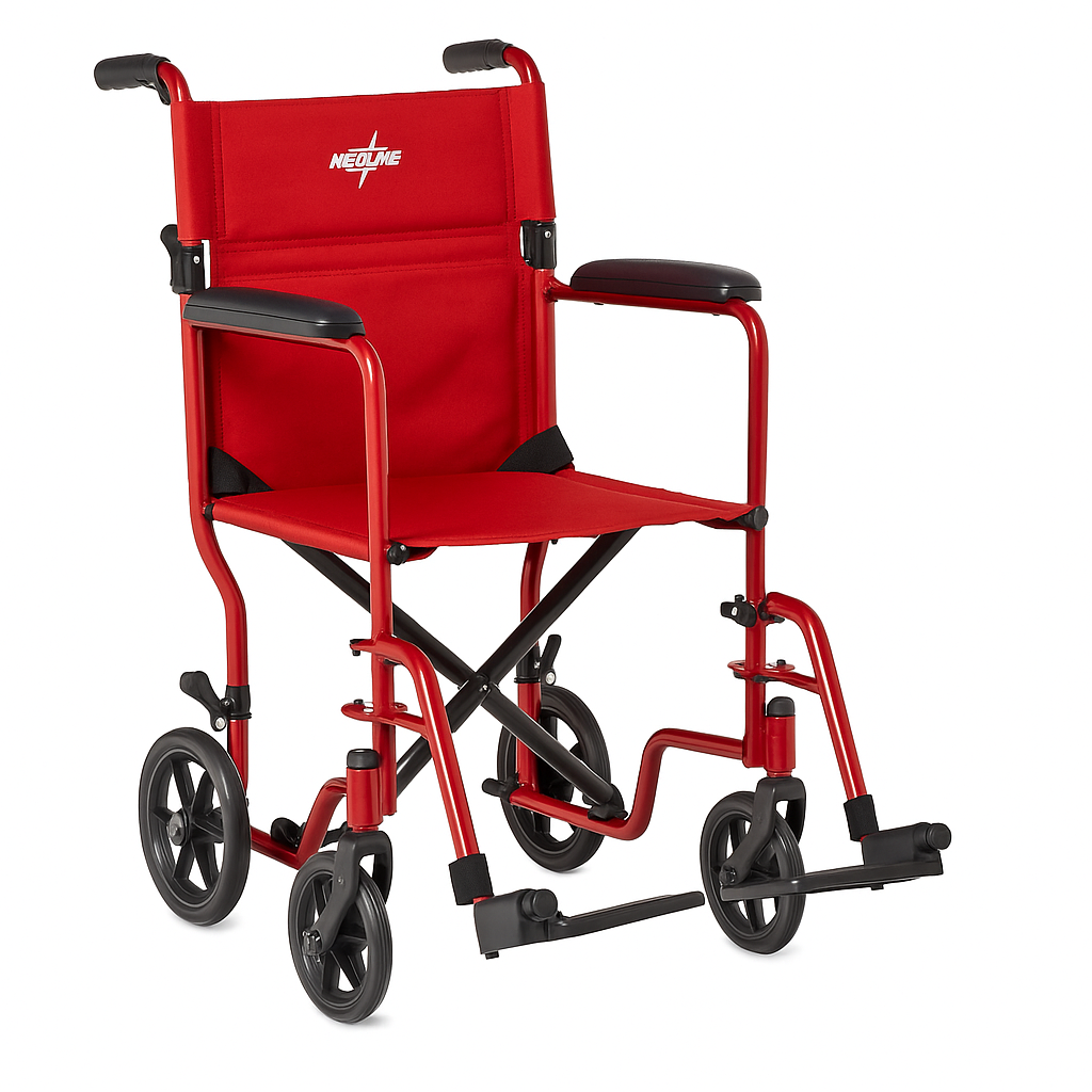 Medline Ultralight Transport Chair, Red
