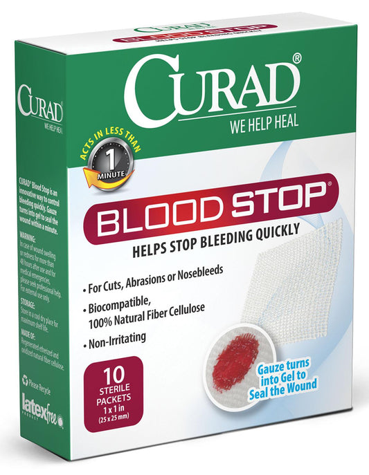 CURAD Bloodstop Hemostatic Gauze, 1" x 1"