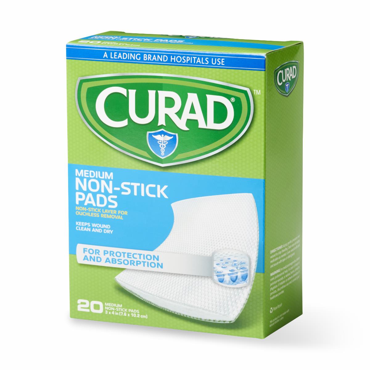 Curad Non-Stick Pads, 2 X 3 Inch(5.1 x 7.6 cm), 20 Count