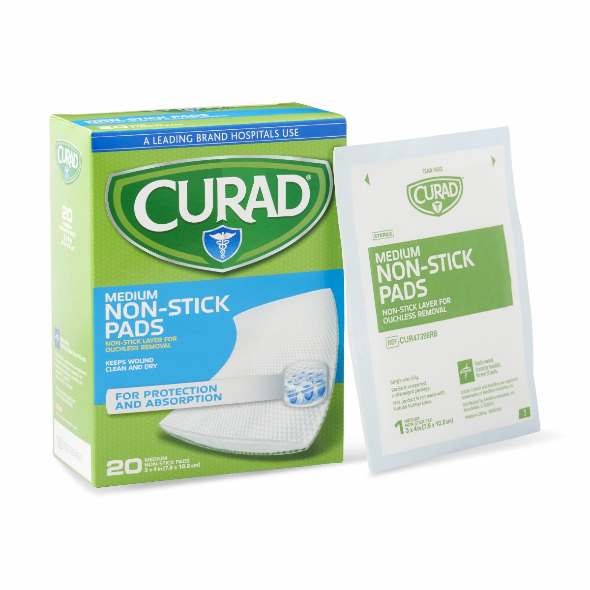 Curad Non-Stick Pads, 2 X 3 Inch(5.1 x 7.6 cm), 20 Count
