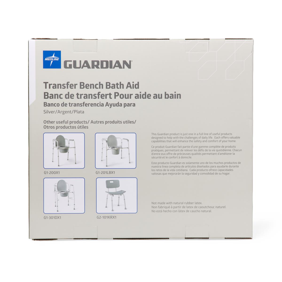 Medline Transfer Bench with Backrest and Pushbutton Height Adjustment, 400 lb. Capacity