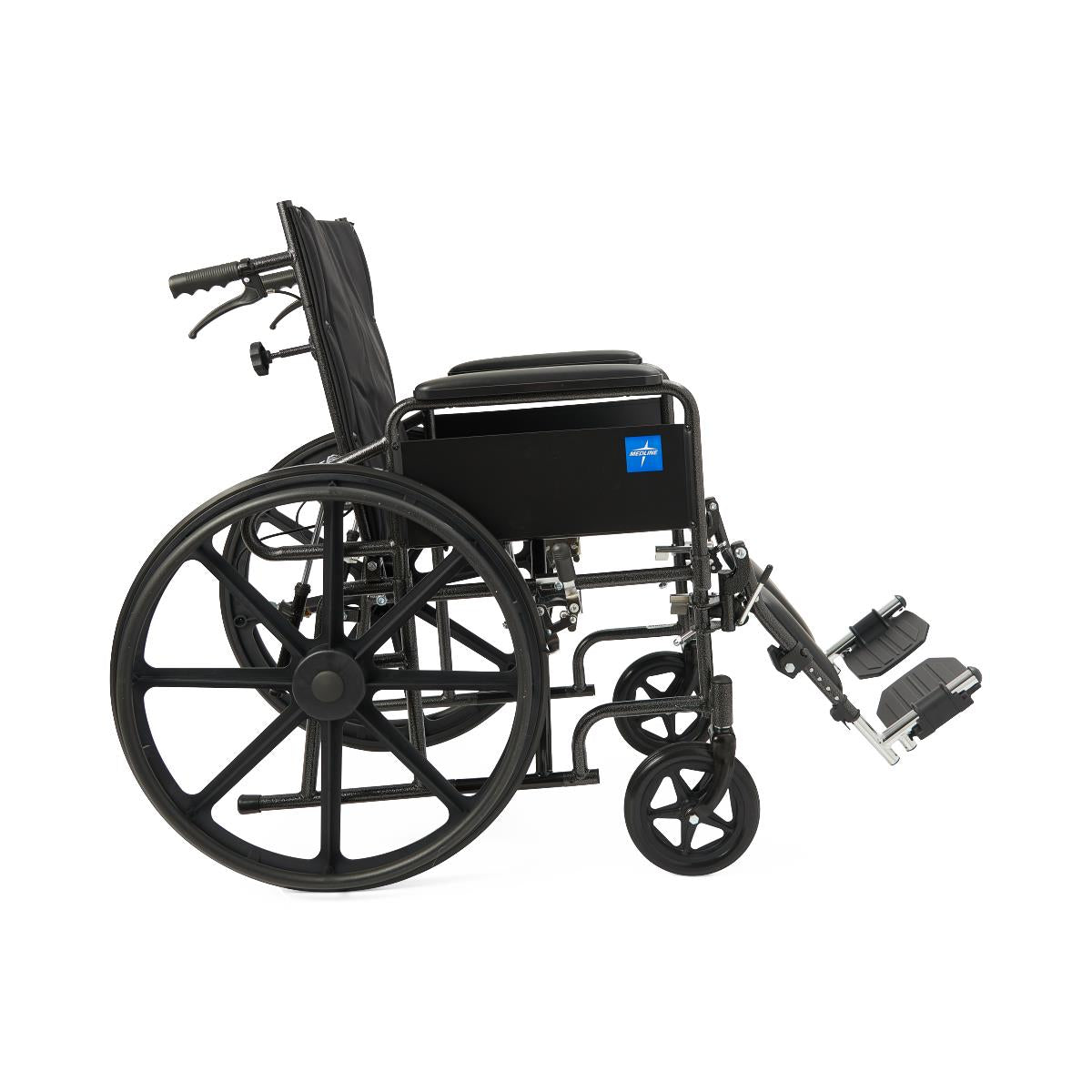 Reclining Wheelchair with Desk-Length Arms, Nylon, 20" Wide