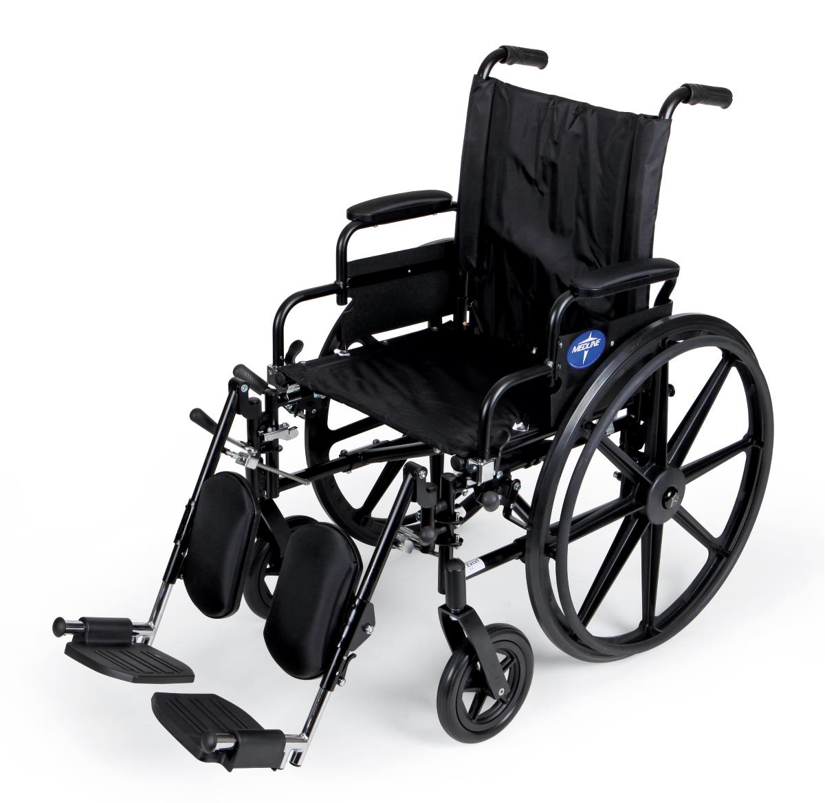 K4 Lightweight Wheelchair with Full-Length Arms and Elevating Leg Rests, 300 lb. Weight Capacity, 18" Width