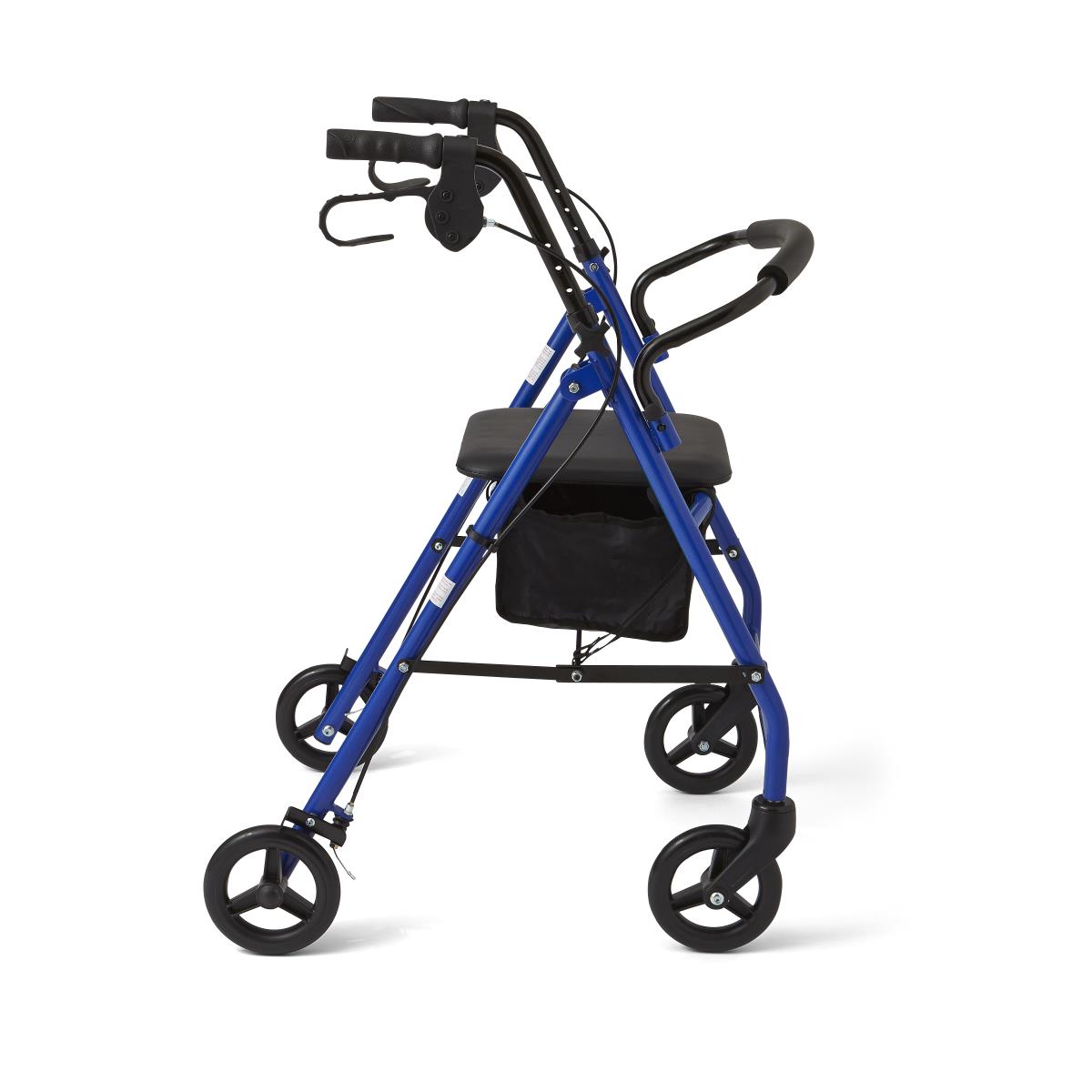 Basic Steel Rollator with 8" Wheels, Blue