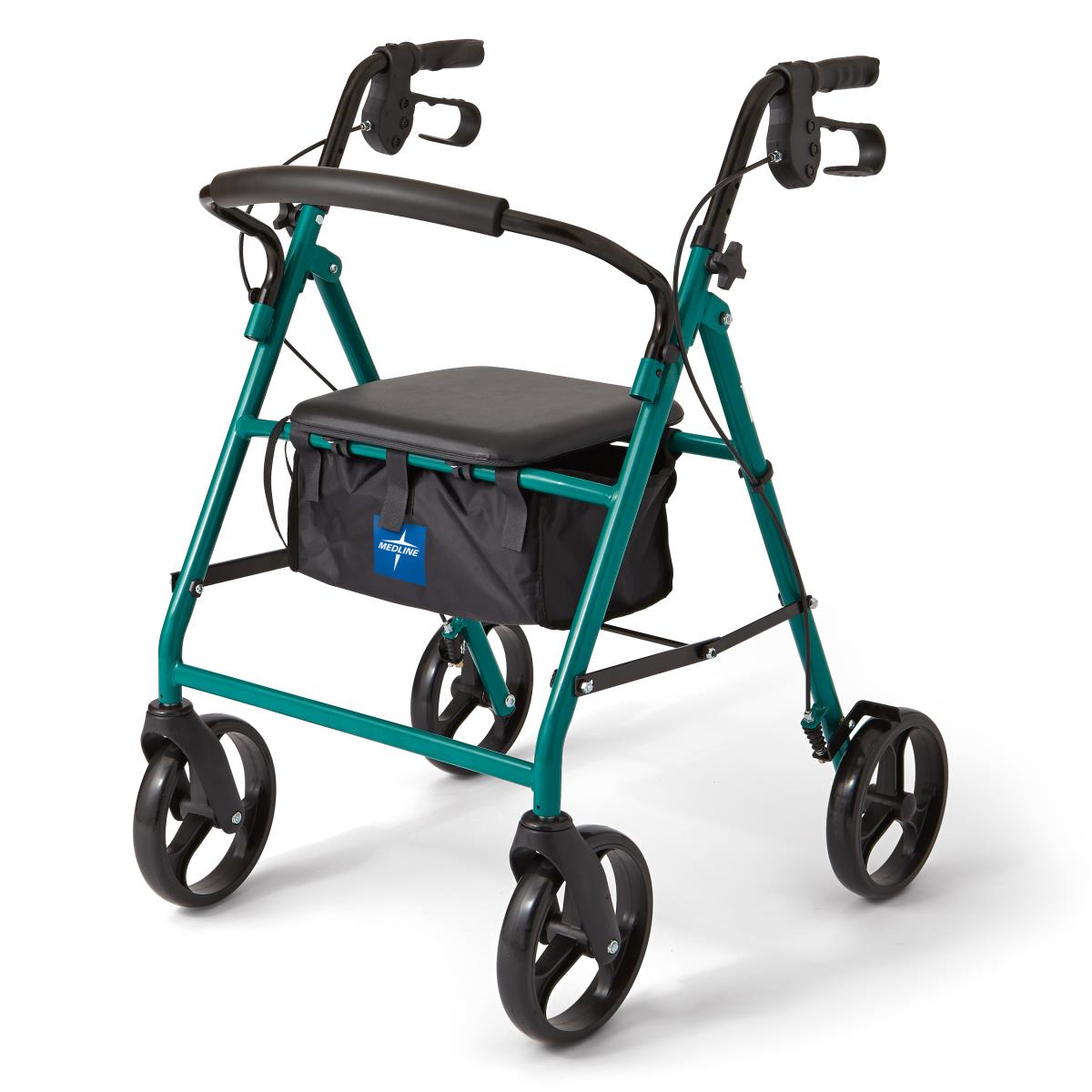 Basic Steel Rollator with 8" Wheels, Green