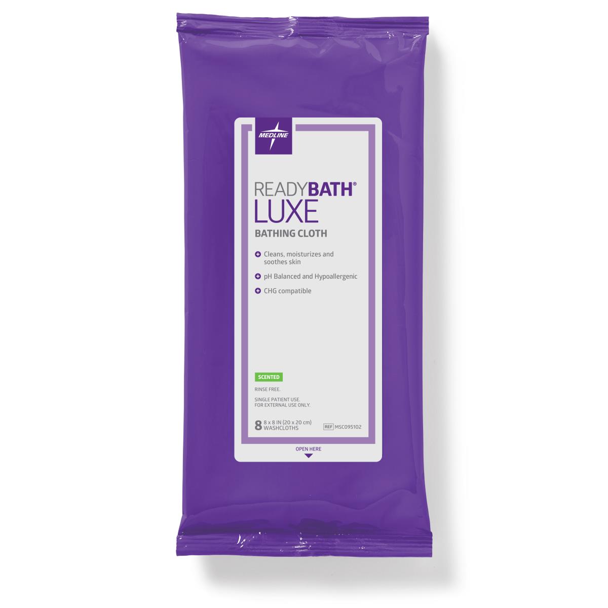 ReadyBath LUXE Total Body Cleansing Heavyweight Wash Cloth, Scented, 8/Pack