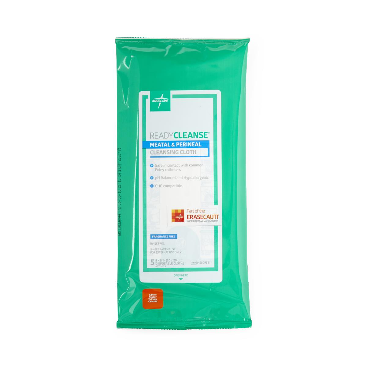 ReadyCleanse Perineal Care Cleansing Cloth, 8" x 8", 5/Pack