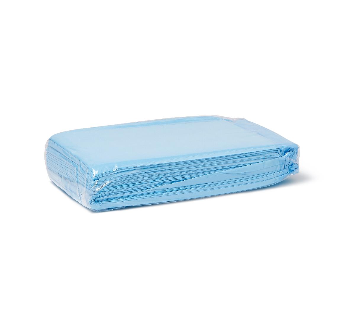 Protection Plus Underpad, Light Absorbency, 17" x 24", Blue, Quilted, Inner Packs of 25/Bag