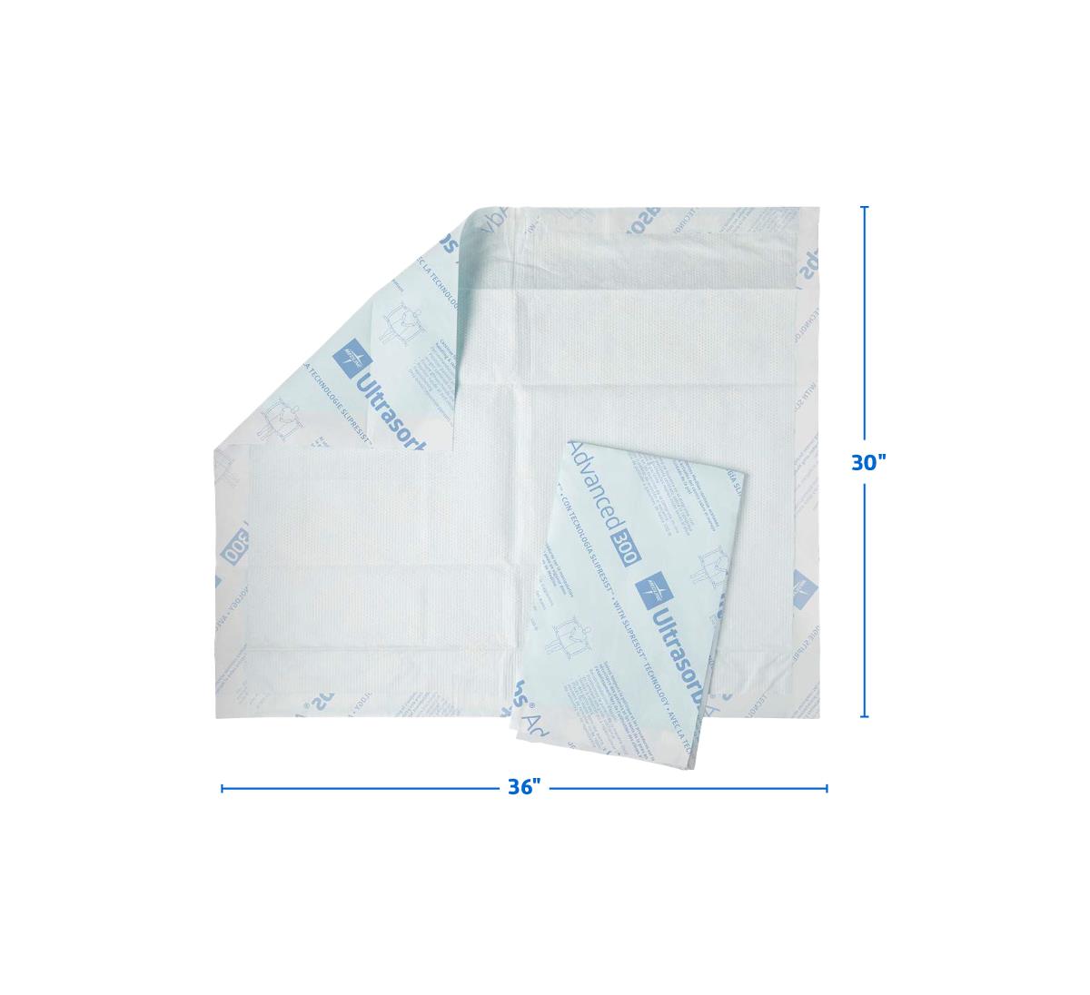 Ultrasorbs Advanced Premium Underpads, 300 lb. Weight Capacity, 30" x 36", with SlipResist Technology