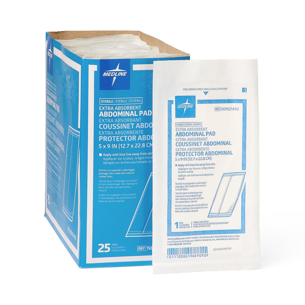 Sterile Abdominal Pad, 8" x 7-1/2"