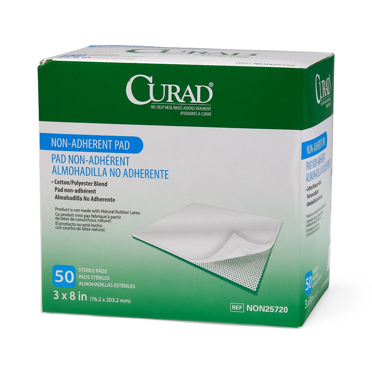 CURAD Non-Adherent Dressing Pad, Sterile, 3" x 8"