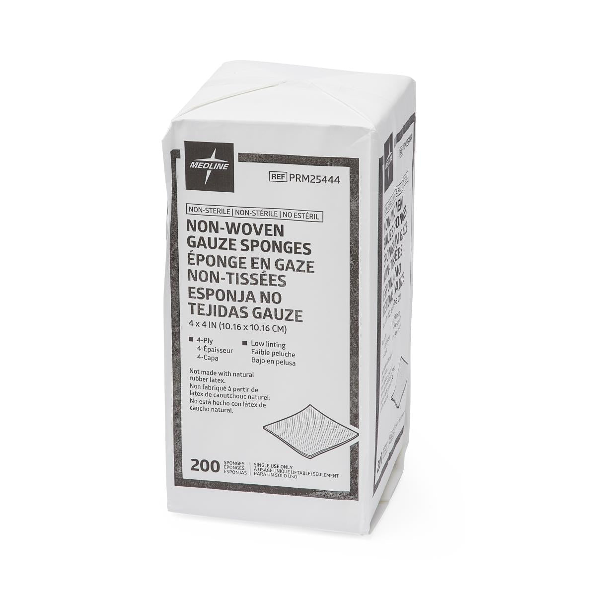 Nonwoven Nonsterile 4-Ply Gauze Sponges, 4" x 4"