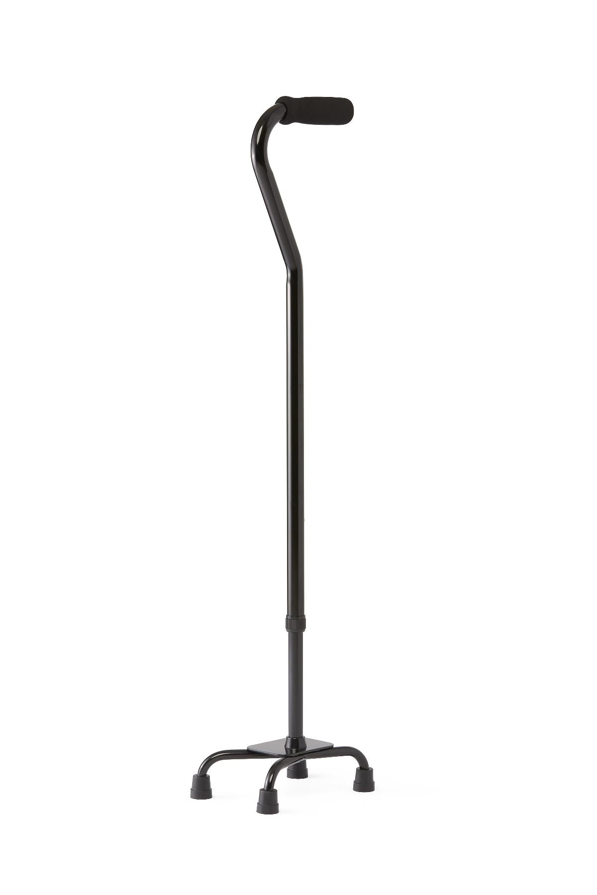 Medline Aluminum Quad Cane with Small Base, 300 lb. Capacity, Black