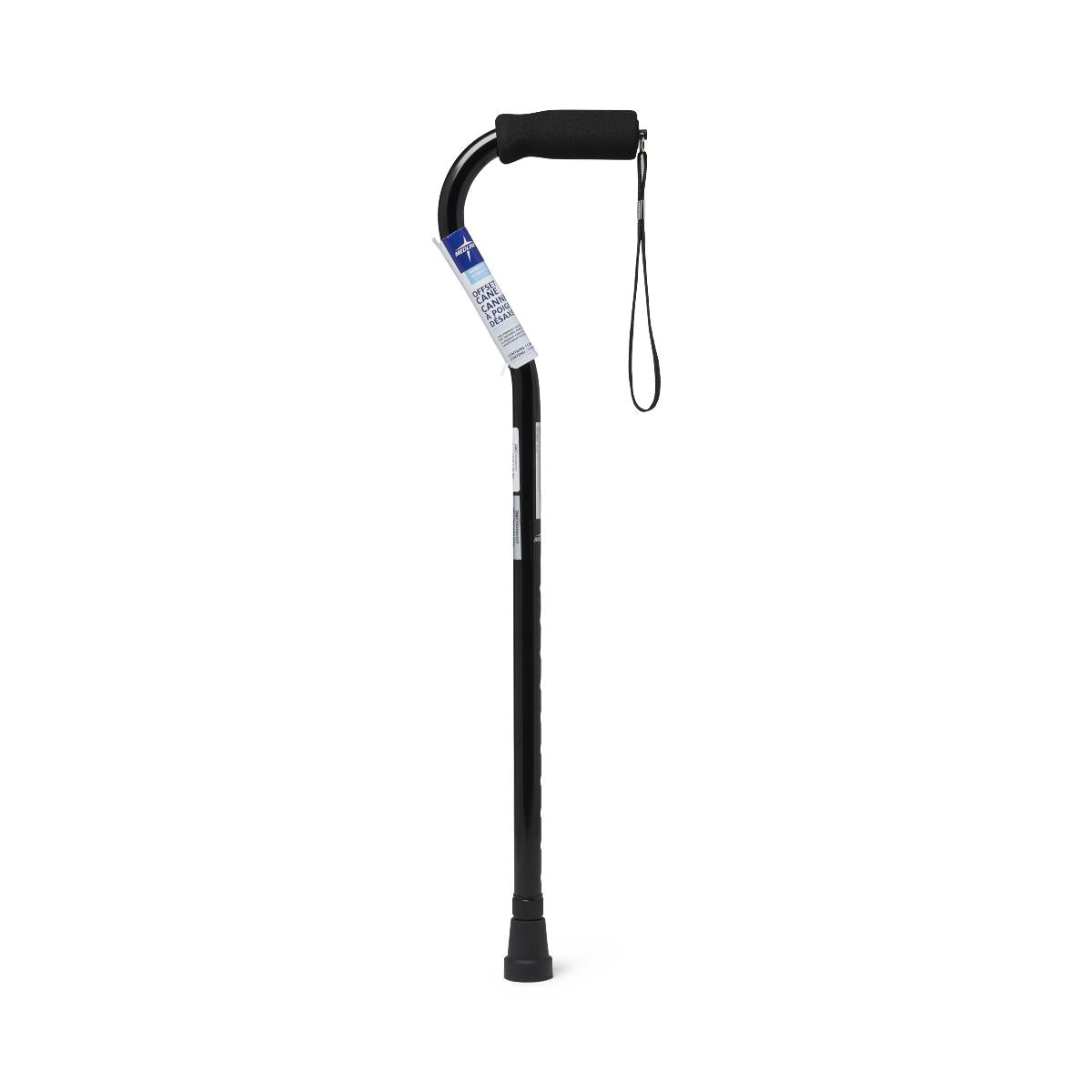 Aluminum Fashion Cane with Offset Handle, Black