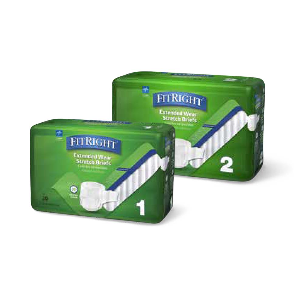 FitRight Extended Wear Stretch Briefs, Size 2, 40"-70", (102-178 cm)