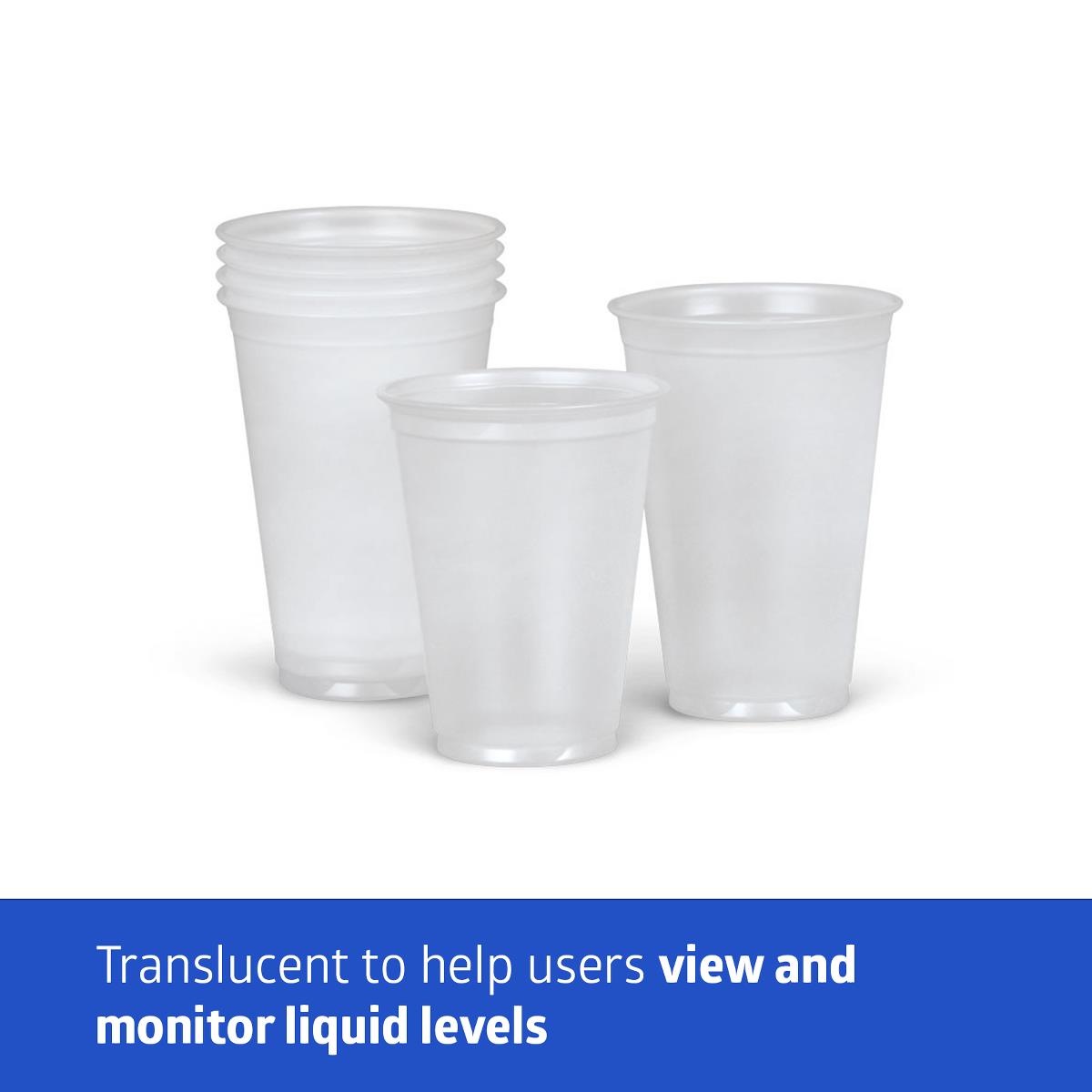 Plastic Drinking Cup, Translucent, Disposable, Polystyrene, 5 oz.