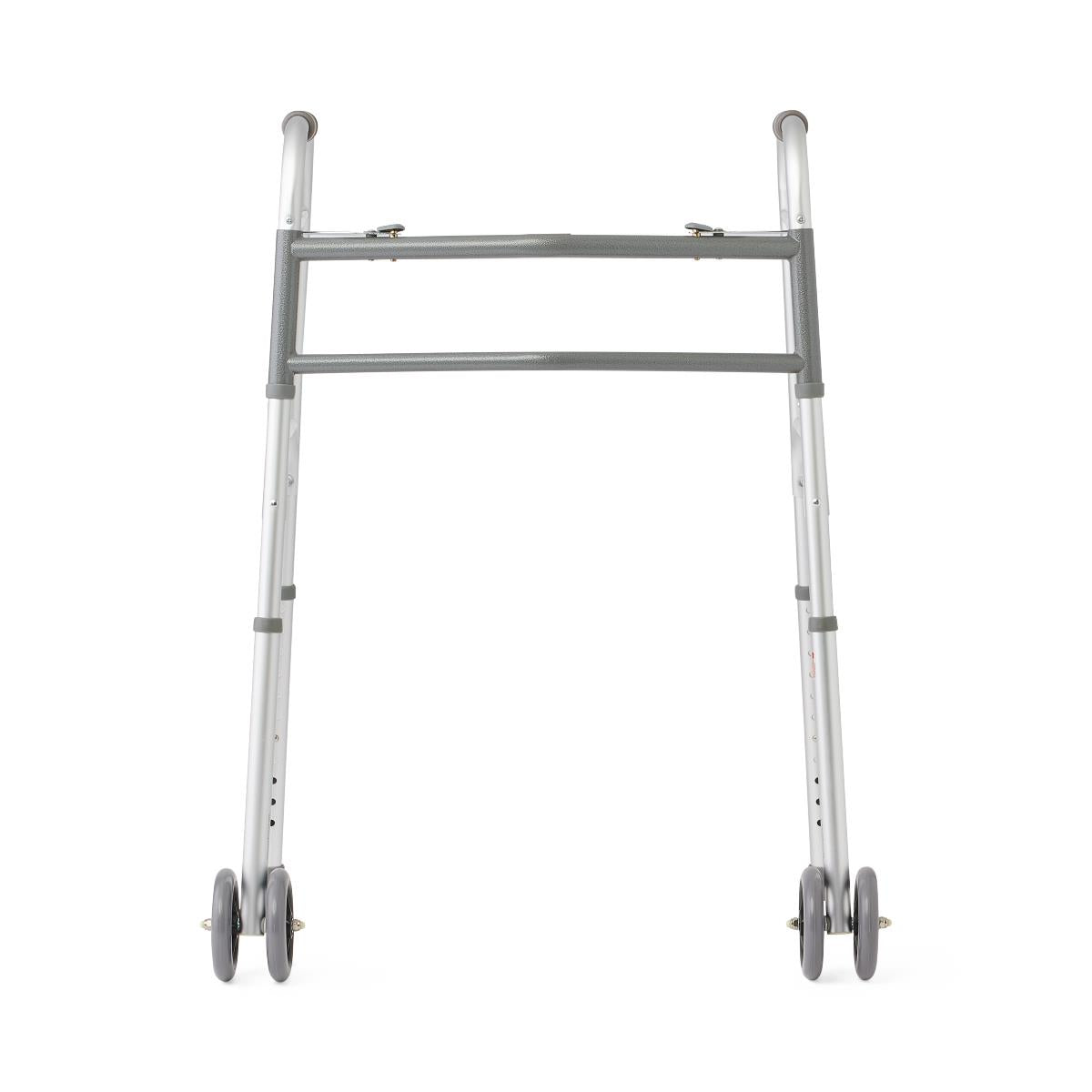 Adult Bariatric Folding Walker, 2 Button, 500 lb. Capacity, Extra Wide, 5" Wheels
