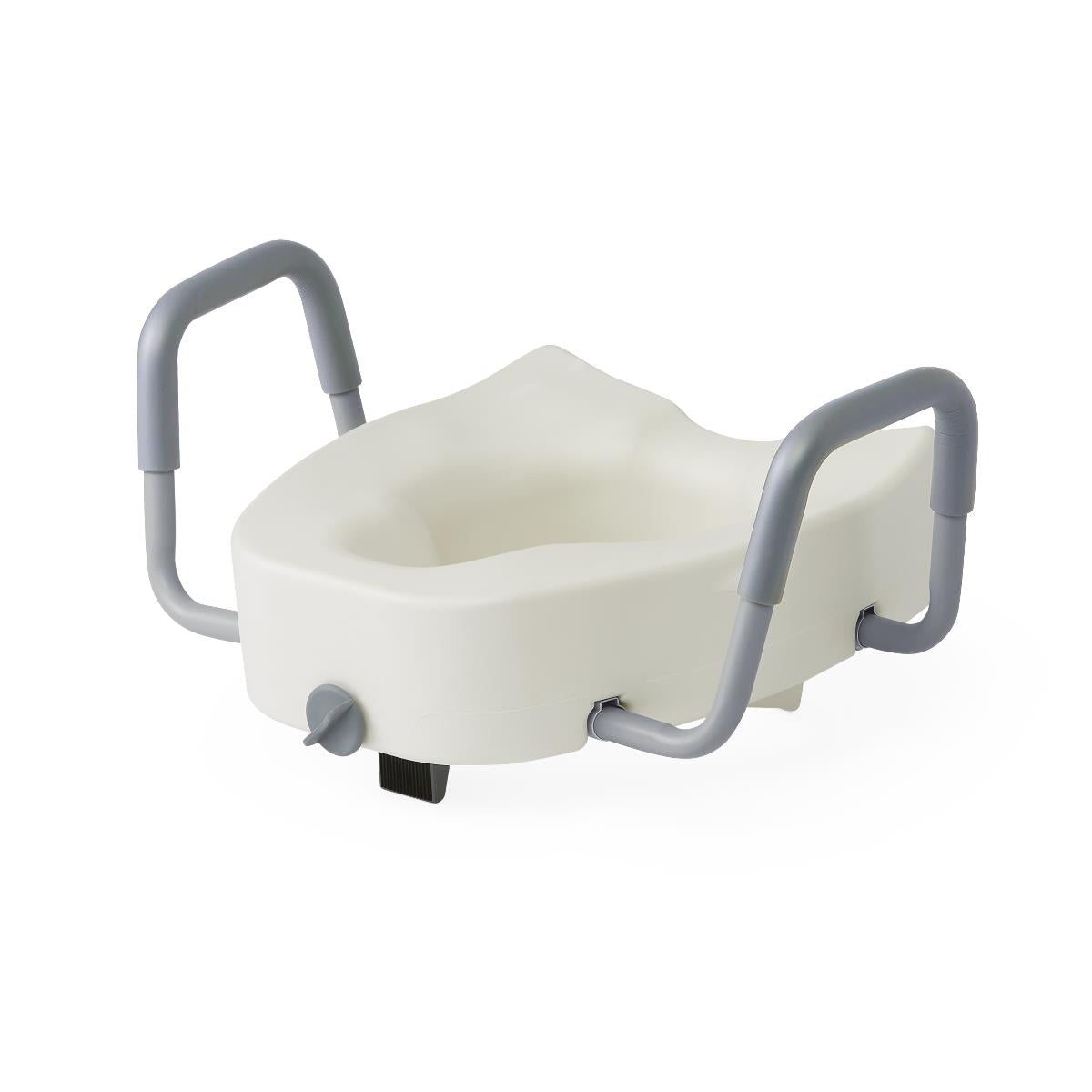 Medline 5" Raised Locking Toilet Seat, With Arms, 400 lb. Weight Capacity, Fits Most Elongated Seats
