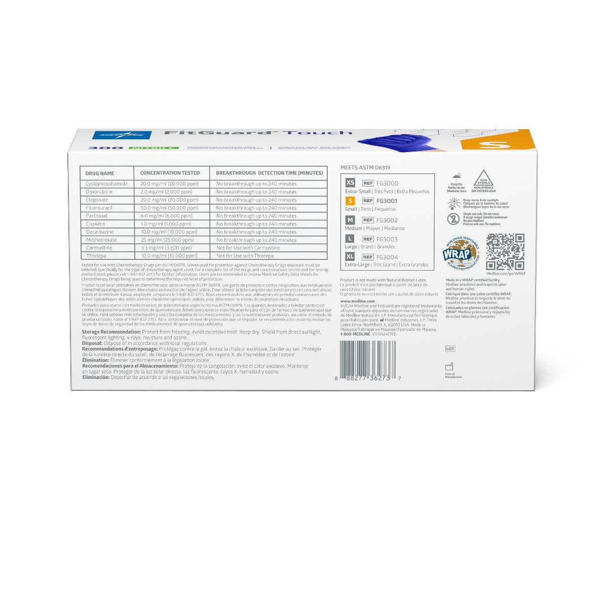 FitGuard Touch Powder-Free Nitrile Exam Gloves, Size S