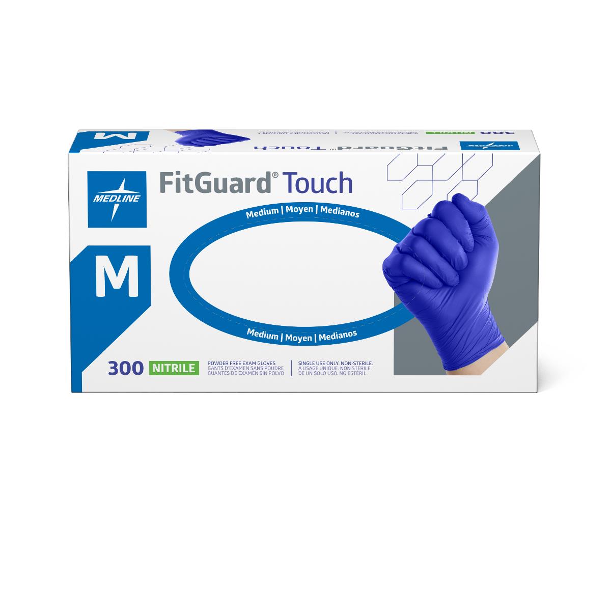 FitGuard Touch Powder-Free Nitrile Exam Gloves, Size M