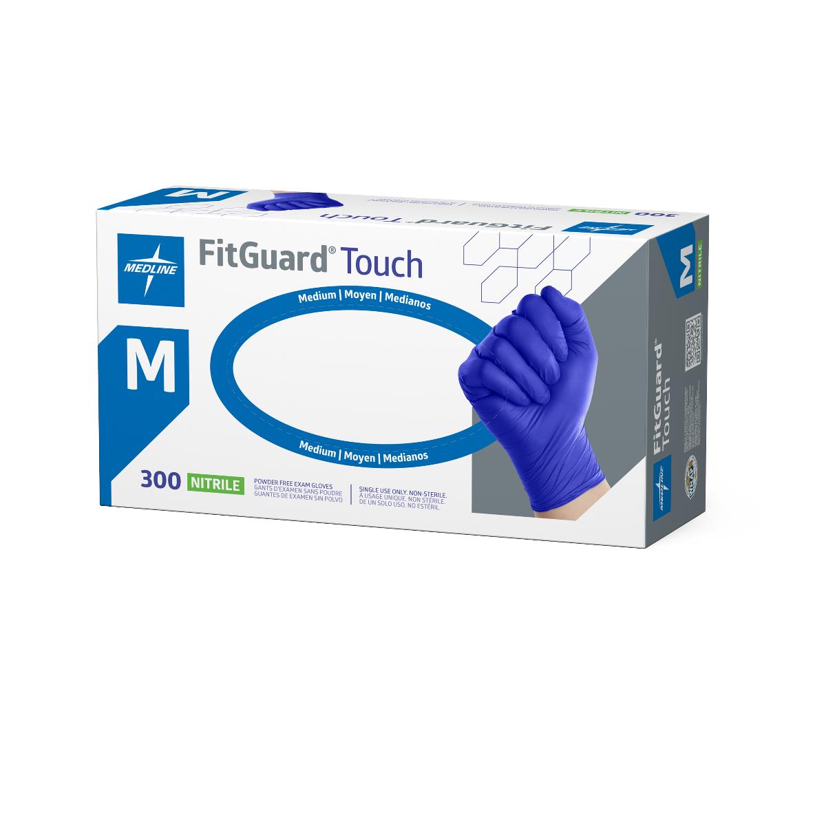 FitGuard Touch Powder-Free Nitrile Exam Gloves, Size M