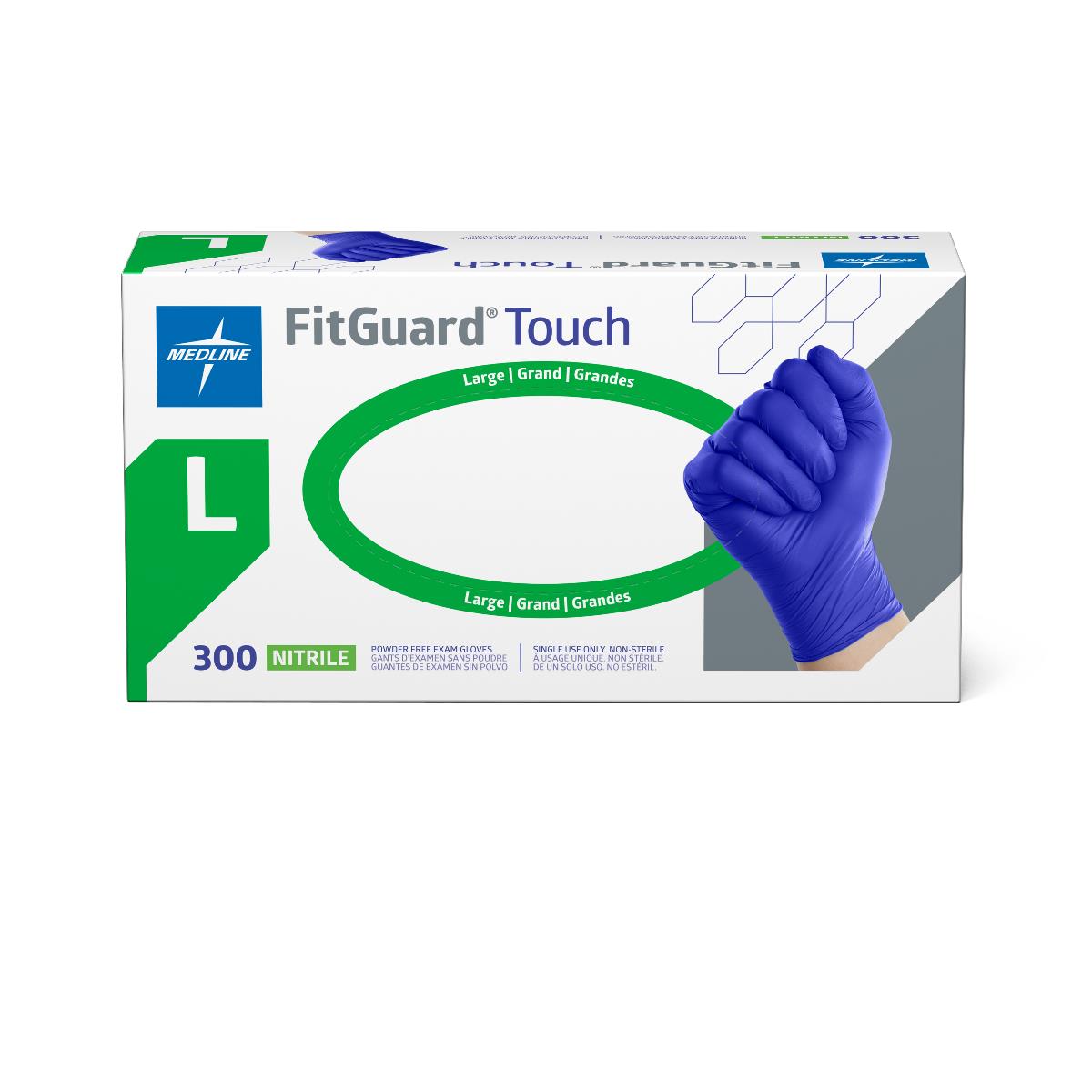 FitGuard Touch Powder-Free Nitrile Exam Gloves, Size L