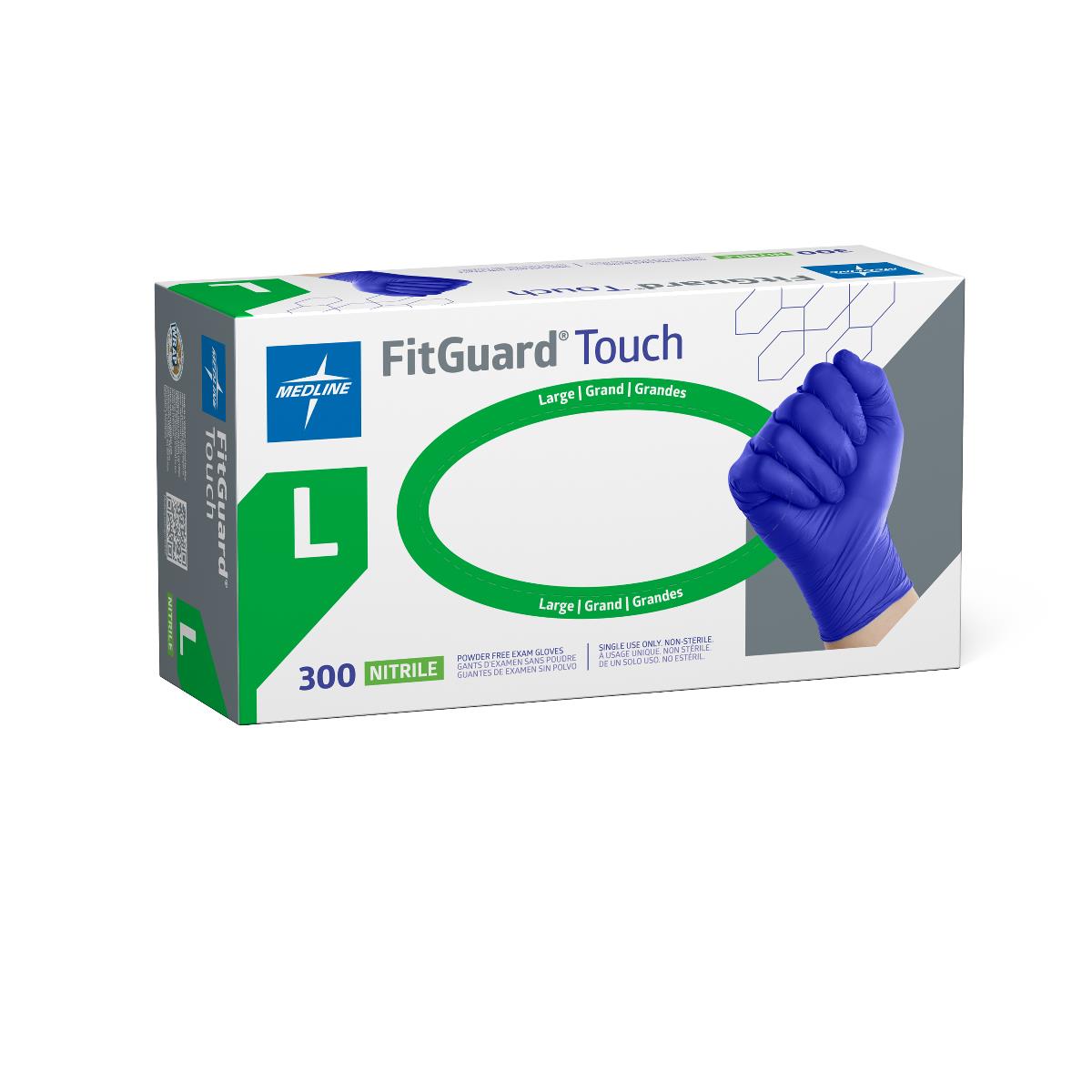 FitGuard Touch Powder-Free Nitrile Exam Gloves, Size L