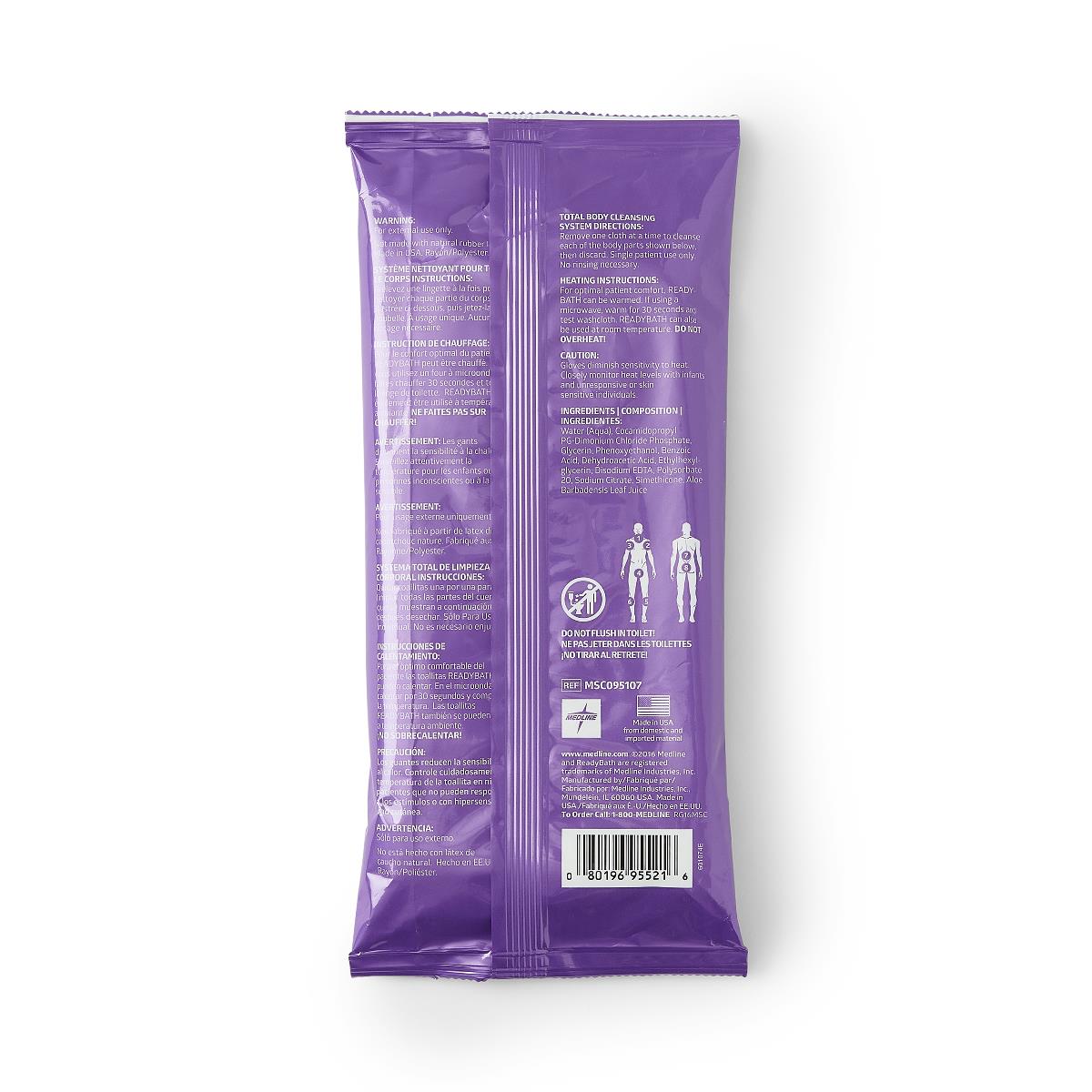 ReadyBath SELECT Medium-Weight Washcloth, Fragrance Free, 8/Pack