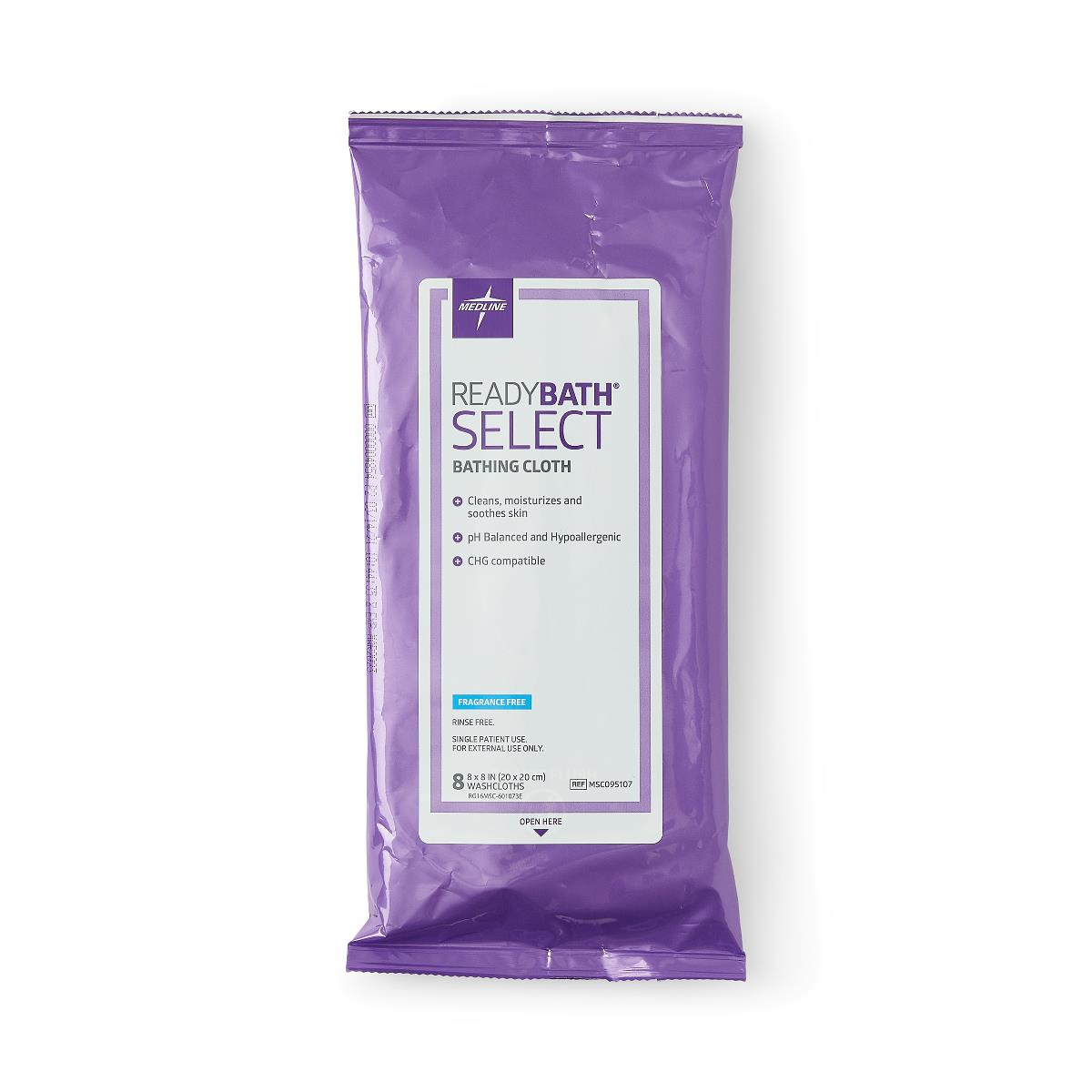 ReadyBath SELECT Medium-Weight Washcloth, Fragrance Free, 8/Pack